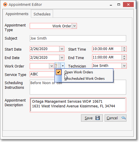 HelpFilesTechnicianScheduling-AppointmentEditor-WorkOrderStatusSelection-AddAnotherTech