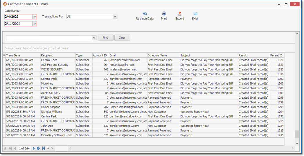 HelpFilesCustomerConnectHistoryGrid